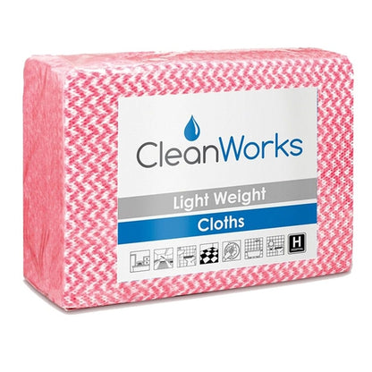 CleanWorks General-Purpose Cleaning Cloth Red (Pack of 100) | Fairspot UK