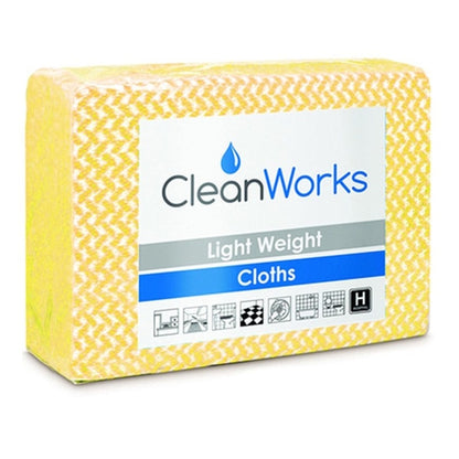 CleanWorks General-Purpose Cleaning Cloth Yellow (Pack of 100) | Fairspot UK