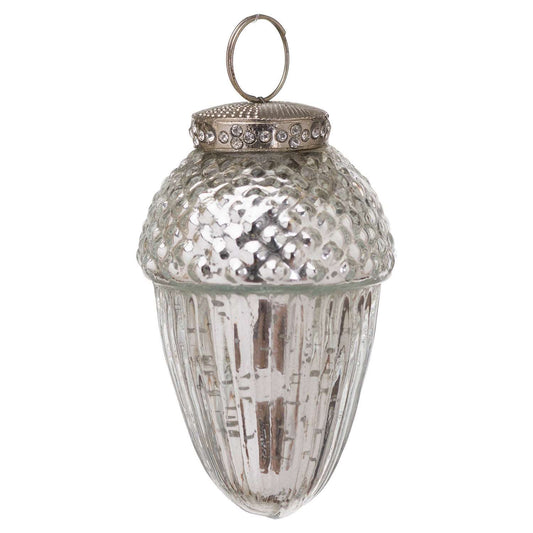 The Noel Collection Small Silver Hanging Acorn Decoration - Fairspot UK