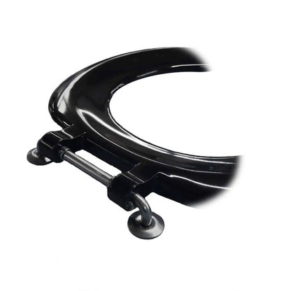 Celmac Adult A Crescent Gap Front Single Flap Toilet Seat Steel Hinges Black | SCR53BL | Fairspot UK