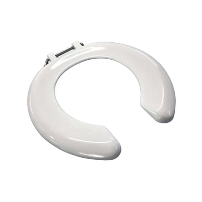 Celmac Adult A Crescent Gap Front Single Flap Toilet Seat Steel Hinges White | SCR53WH | Fairspot UK