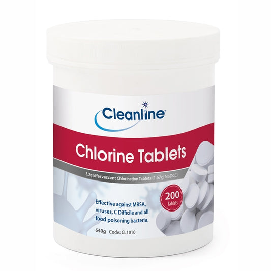 Cleanline Chlorine Tablets 3.2g (1.67g NaDCC) Pack of 200 tablets - Fairspot UK