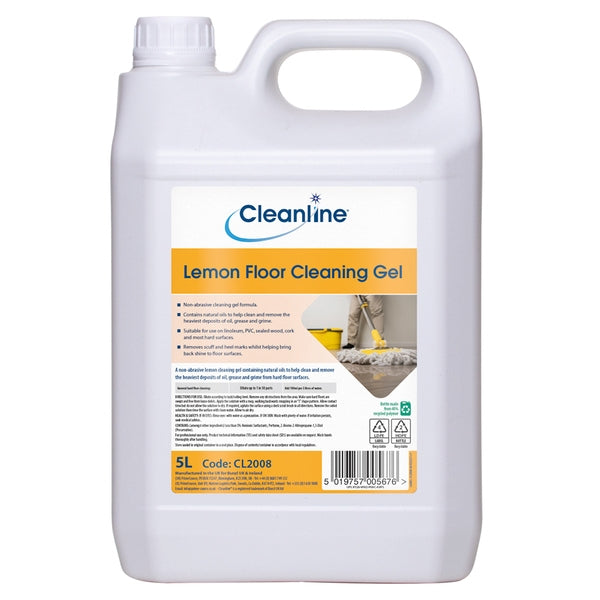 Cleanline Lemon Floor Cleaning Gel 5 Litre | CL2008 - Fairspot UK