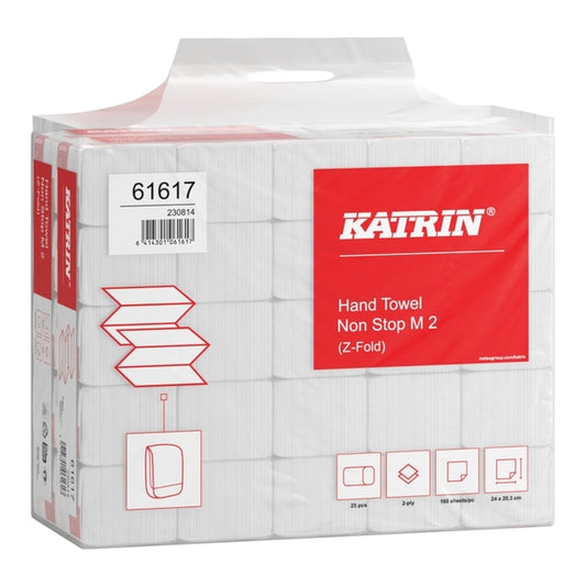 Katrin Z-Fold Paper Towels Non-Stop Medium 2-Ply Handy Pack 160 Sheet (Case of 4000) | 61617 - Fairspot UK
