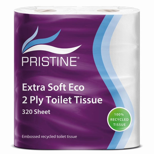 PRISTINE Extra Soft Eco 2Ply Toilet Tissue 320 Sheet - Fairspot UK