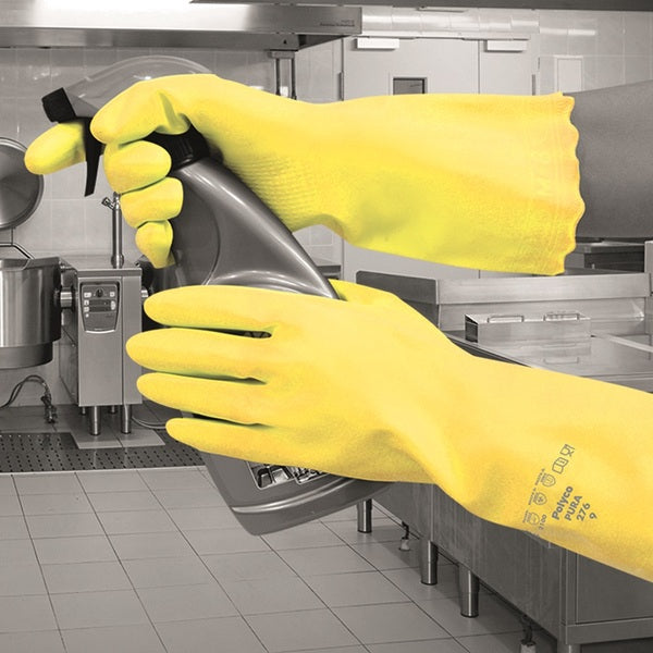 Pura Mediumweight PVC Glove EN374 Yellow - Fairspot UK