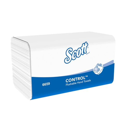 Scott Control 1Ply Flushable Folded Hand Towels White (Case of 4500) | 6659- Fairspot UK