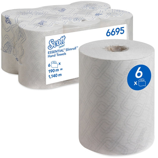 Scott Essential Slimroll Rolled Hand Towels White (Case of 6) | 6695- Fairspot UK