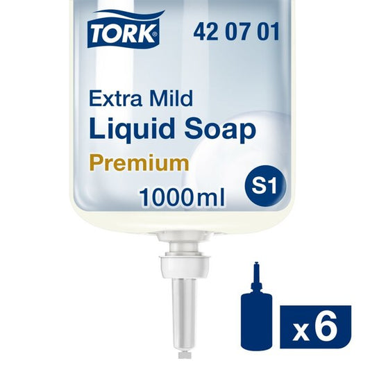 Tork Extra Mild Liquid Soap 1000ML (Case of 6) | 420701 - Fairspot UK