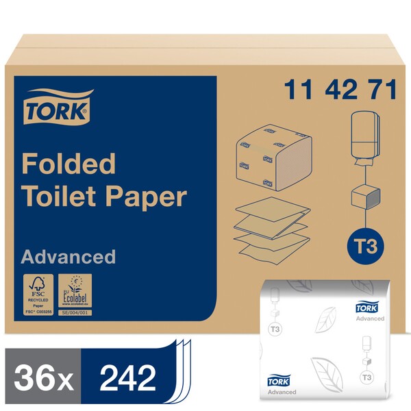 Tork Folded Toilet Paper White - Fairspot UK