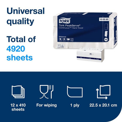 Tork PeakServe Continuous Paper Hand Towels White (Case of 4920) | 100585 - Fairspot UK