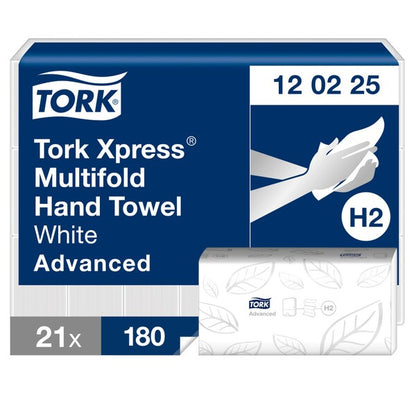 Tork Xpress Multifold Hand Towel 2Ply White (Case of 3780) | 120225 - Fairspot UK